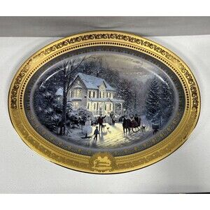 THOMAS KINKADE "Home For The Holidays" Platter Bradford Exchange Limited Edition